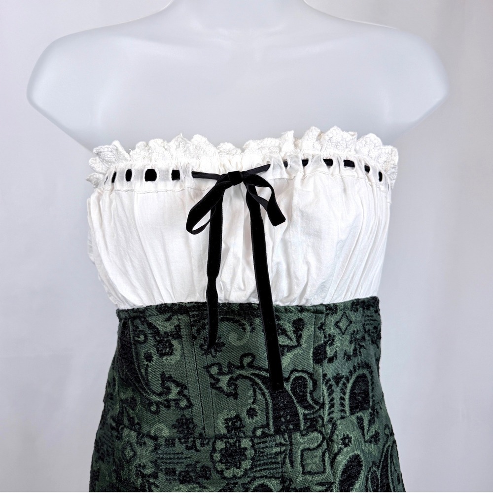 Urban Outfitters Milkmaid Skort Romper Paisley Jacquard Cottagecore Womens L - Picture 3 of 12
